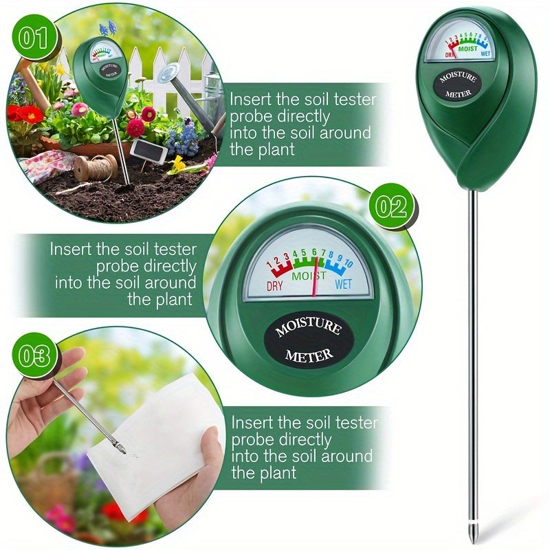 1pc Soil Moisture Meter, Soil Hygrometer For Plants, Soil Water Gauge Meter Indoor Outdoor, Soil Moisture Sensor For Garden, Lawn, Farm Plants Care